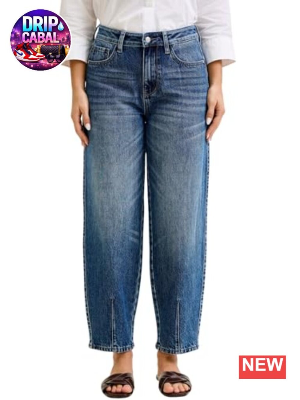 High Waisted Rigid Magic Barrel Jeans with Dart Detailing - 28 Inseam